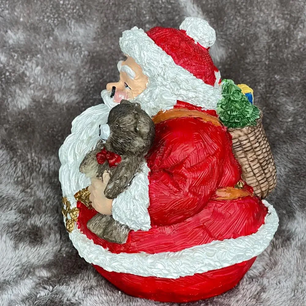 Pier 1 Santa Claus Figure Resin(?) Round Retired Christmas Collectible 6